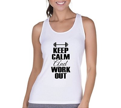 Regata Feminina Fitness Keep Calm Work Out