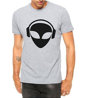 Camiseta Masculina Et Alien Dj Cinza Camisa