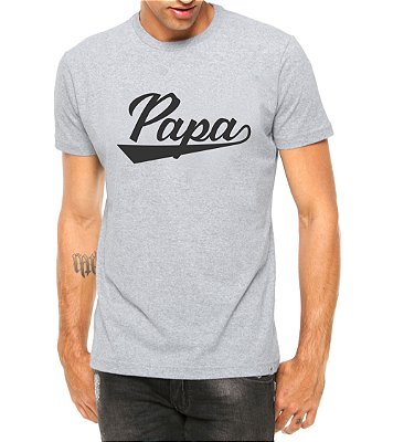 Camiseta Masculina Papa Cinza