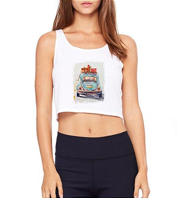 Top Cropped Fitness Branco Fusca