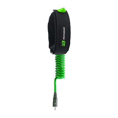 Leash Surf SILVERBAY PRO BODYBOARD SMALL 4' 8mm - Verde Flúor