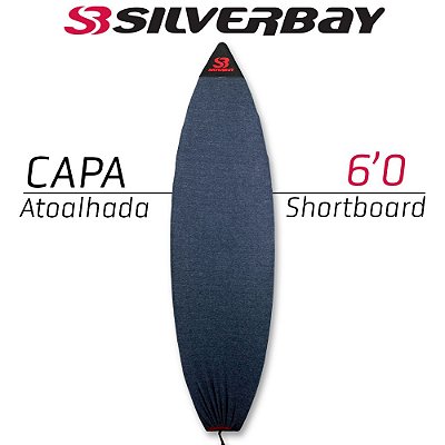 CAPA ATOALHADA SILVERBAY para Prancha de Surf 6'0 Shortboard - Azul