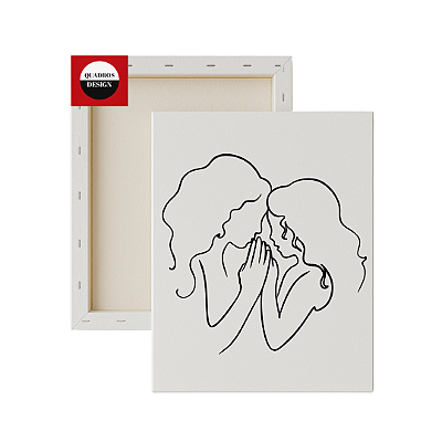 Tela para Pintura Infantil - Mãe e Filha com carinho