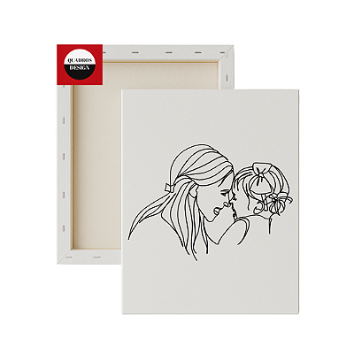 Tela para Pintura Infantil - Mãe e Filha Nariz com Nariz