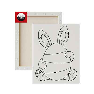 Tela para Pintura Infantil - Coelhinho Escondido no Ovo de Páscoa
