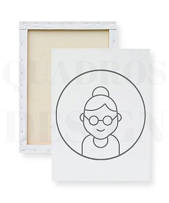 Tela para Pintura Infantil - Vovó no Círculo