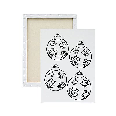 Tela para Pintura Infantil - Bolas Natalinas