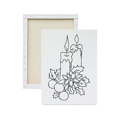 Tela para pintura infantil - Vela Natalina
