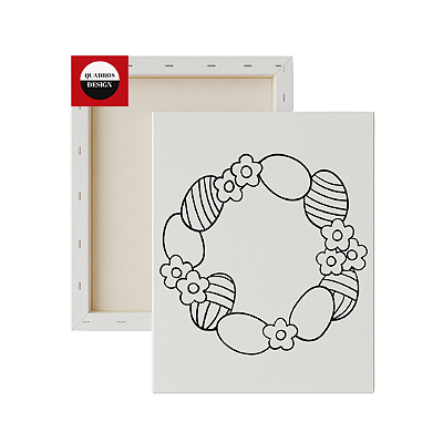 Tela para pintura infantil - Guirlanda de Ovos de Páscoa