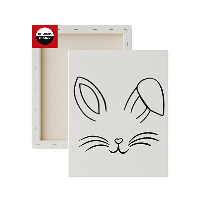 Tela para pintura infantil - Rostinho de Coelho de Páscoa
