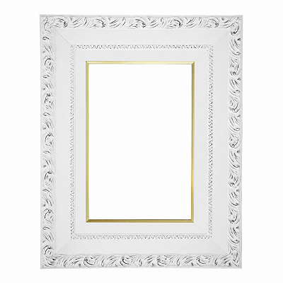 Moldura Branca Provençal para Quadros e Telas 0907 - Linha Clássica