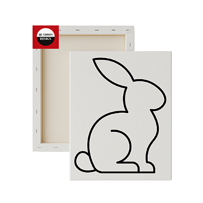 Tela para pintura infantil - Silhueta de Coelho de Páscoa
