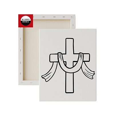 Tela para Pintura Infantil - Cruz com Manto