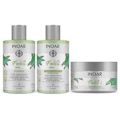 Kit Inoar Água Fresca Shampoo e Condicionador 300ml e Máscara 250g