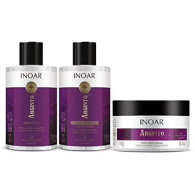 Kit Inoar Absinto Shampoo e Condicionador 300ml Máscara 250g