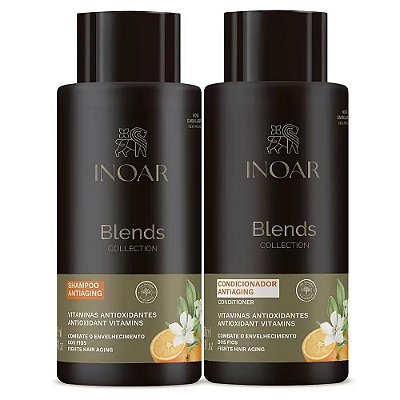 Kit Shampoo e Condicionador Inoar Coleção Blends Vitaminas Antioxidantes 800ml