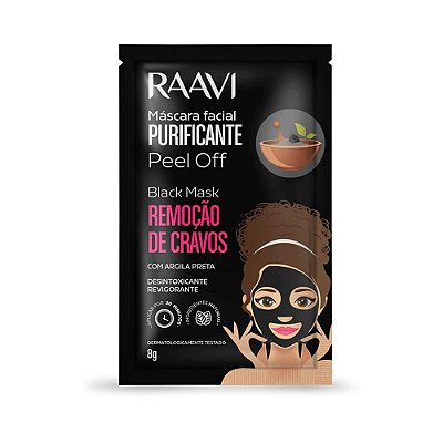 Máscara Preta Cravos Facial Raavi Black Mask Peel Off 8g