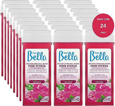 Refil Cera Depilatória Roll-on Pink Pitaya 100g Depil Bella - 24 Unidades