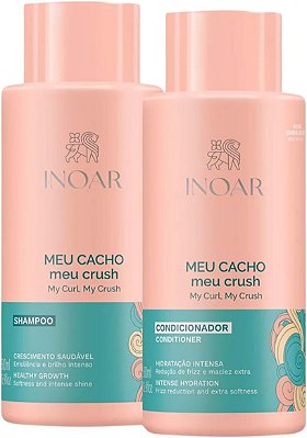 Kit Inoar Meu Cacho Meu Crush Shampoo + Condicionador 500ml – Cachos Definidos e Hidratados