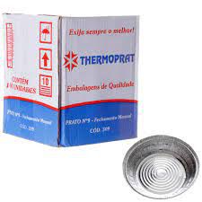 Marmitex aluminio nº09 1000ML Thermoprat (maquina) tampa aluminio 100 unids