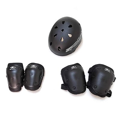 Kit Proteção Skate/Patins com Joelheira-Cotoveleira-Capacete KIDS - (3 a 10 anos) 03405