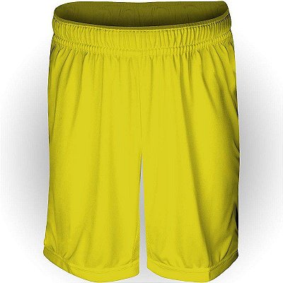 Calção Esportivo AX Poliéster Liso Amarelo