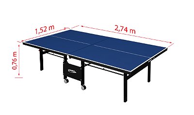 Mesa para Tênis de Mesa Pés de Mad. Com Rodas MDF 18 mm - Paredão Mod.1084 - Klopf