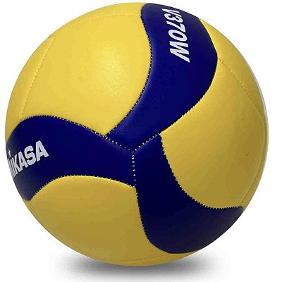 Bola Vôlei Mikasa V370W Couro Sint. - Am/Pto