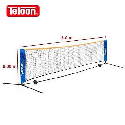 Kit Tenis de Quadra Portatil 6 metros Single - Teloon - OA508 - EXCLUSIVIDADE