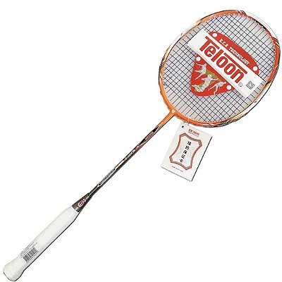Raquete Badminton Pro Teloon Carbono C/Capa - Laranja - OA492 - EXCLUSIVIDADE E LANÇAMENTO
