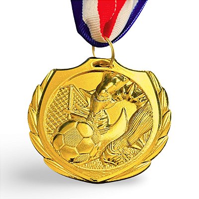 Medalha FUTEBOL AX 65mm Ouro - YWA 460 CHUTE - EXCLUSIVIDADE