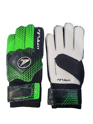 Luva Goleiro ADULTO Poker Training Focus - Preto/Verde 01050