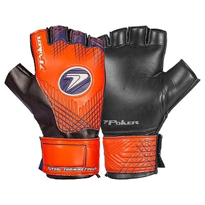 Luva de Goleiro Salão Poker Training Focus Adulto - PT/VERM 01051