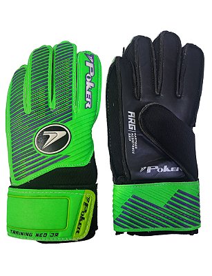 Luva de Goleiro Campo Poker Training Neo Infantil TAM. 4 Junior - Verde/Preto 01093 - 4