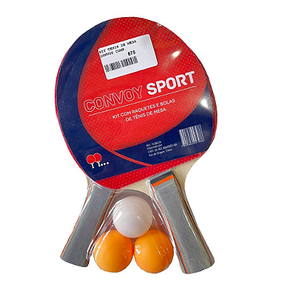 Raquete Tênis de Mesa  AX CY Kit com 2 Raquetes e 3 Bolinhas 38029
