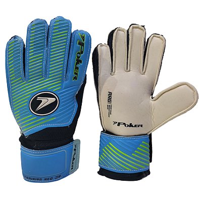 Luva de Goleiro Campo Poker Training Neo Infantil TAM. 6 Junior - Pto/Celeste 01093 - 6