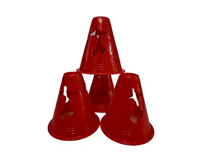 Cone 8cm Mini Flexivel AX P/Skate e Patins Vermelho 677 - PACK COM 30 pçs