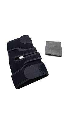 Joelheira AX Neoprene Regulavel C/ Reforço Patelar + Munheq. Elastica 976 - 584