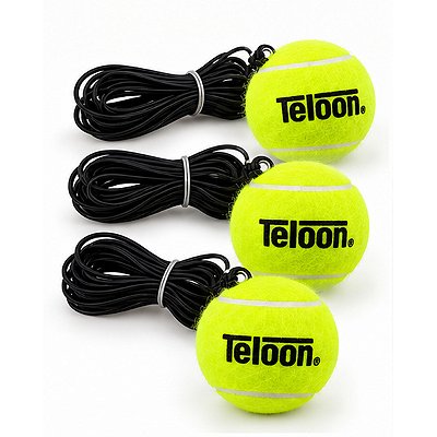Bola Tênis Rebote Treino c/ Elástico Teloon AM - OA507 - PACK COM 3