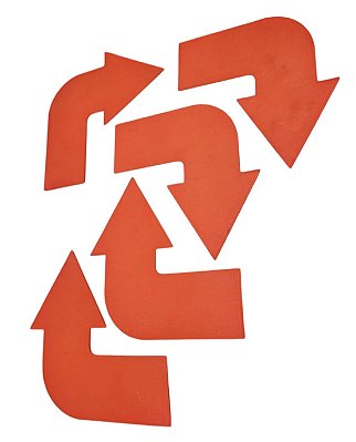 Seta Sinalizadora Curva AX Emborrachada 25cm (KIT) 666 - PACK COM 5 SALMÃO