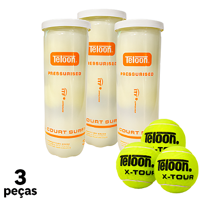 Bola Tênis ITF Pro Tubo c/3 Teloon OA500 - PACK COM 3