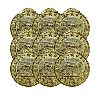 Medalha NATAÇÃO ESTRELA Ouro AX 65mm YWA 470 - PACK COM 10