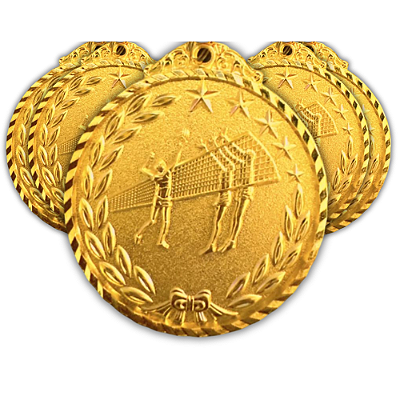 Medalha VOLEI Ouro AX 55mm  - YWA 460 - PACK COM 10