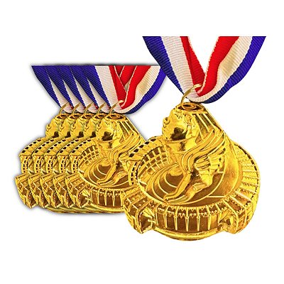 Medalha Honra ao Mérito Ouro AX 60mm - YWA 460 ESTADIO E TOCHA - PACK COM 10