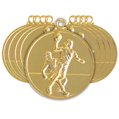 Medalha Handebol Ouro AX 50mm - Y223 - PACK COM 10