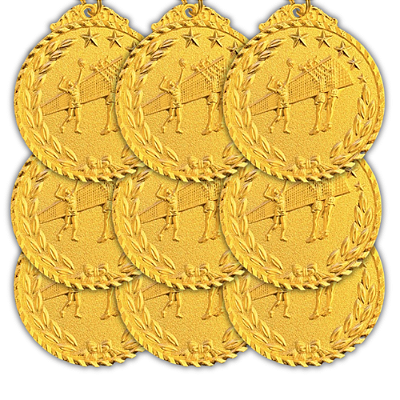 Medalha VOLEI AX 50mm Ouro - YWA 454- PACK COM 10