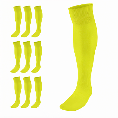 Meião de Futebol AX Esportes Cor Amarelo Cítrico - PACK C/ 12 PARES