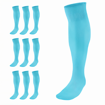 Meião de Futebol AX Esportes Cor Azul Celeste - PACK C/ 12 PARES