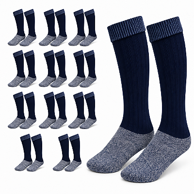 Kit Meião de Futebol AX Esportes Cor Azul Marinho - PACK C/ 12 PARES