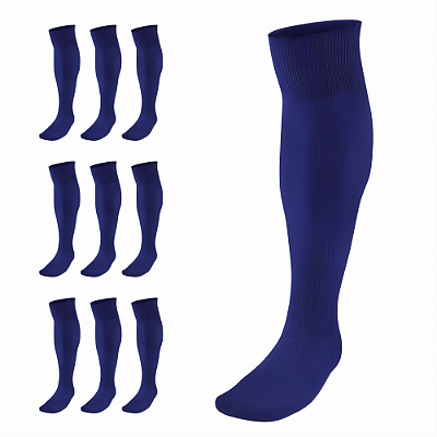 Meião de Futebol AX Esportes Cor Azul Marinho - PACK C/ 12 PARES